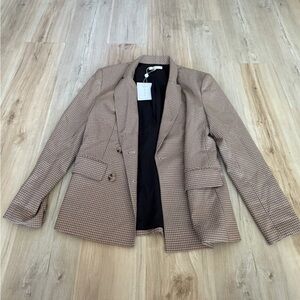 Wayf Tan Houndstooth Blazer